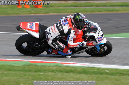 2009-05-09 Monza 0814 Supersport - Free Practice - Anthony West - Honda CBR600RR